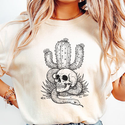 Cactus Skull PNG, Cactus png - 300 DPI Design for T-Shirt
