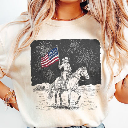Retro Cowgirl PNG, Trendy Shirt Design - 300 DPI Design for T-Shirt