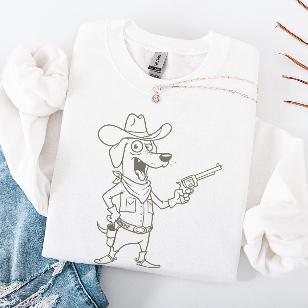 Cowboy Dog PNG, Western Dog Illustration - 300 DPI Design for T-Shirt