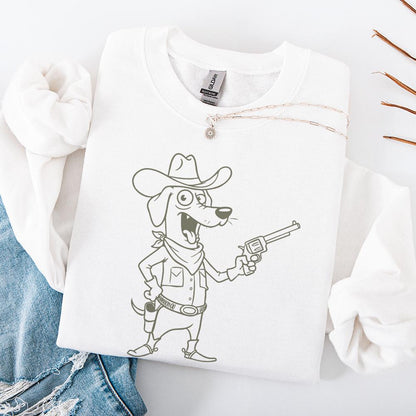Cowboy Dog PNG, Western Dog Illustration - 300 DPI Design for T-Shirt