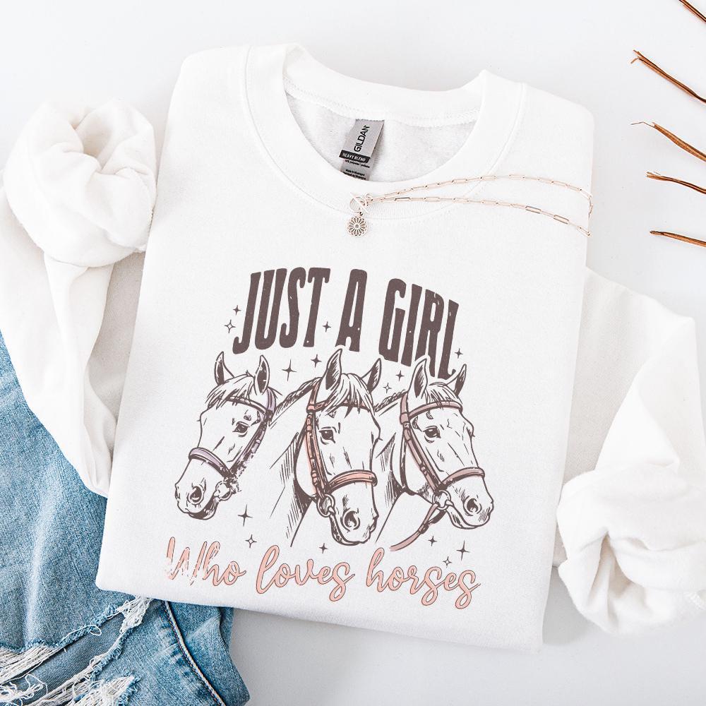 Just A Girl Who Loves Horses PNG, Horse Lover Sublimation - 300 DPI