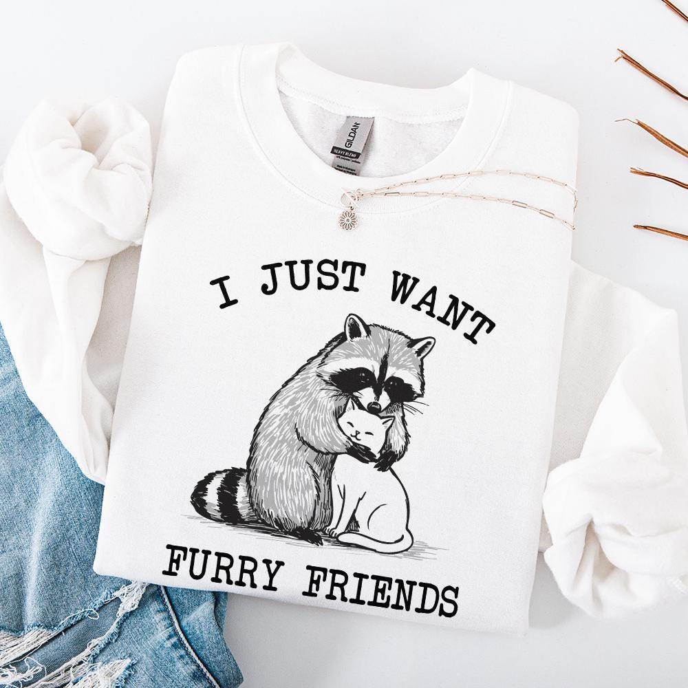 I just want Furry Friends PNG, Retro Vintage Design - 300 DPI Design for