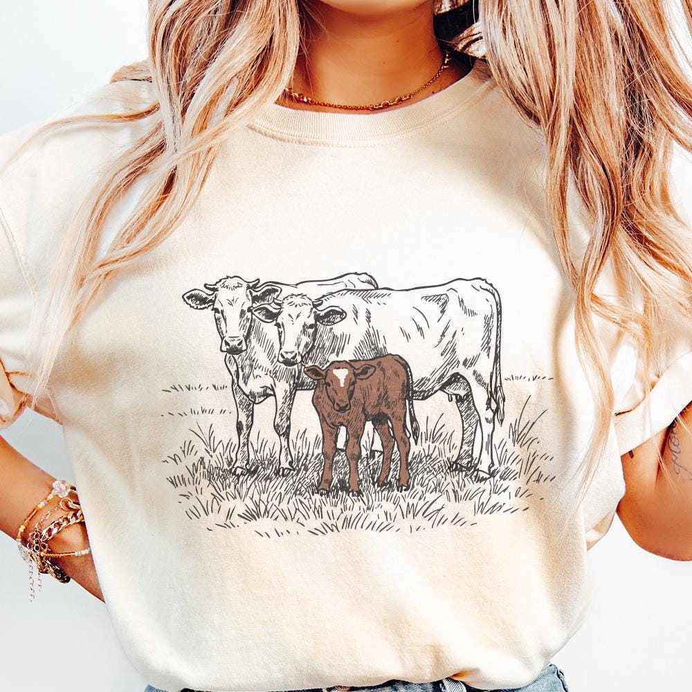 Cow PNG, Cattle Sublimation Design - 300 DPI Design for T-Shirt