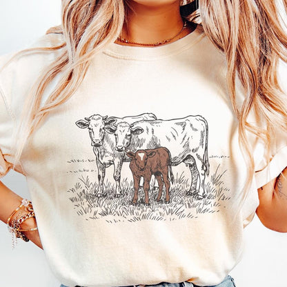 Cow PNG, Cattle Sublimation Design - 300 DPI Design for T-Shirt