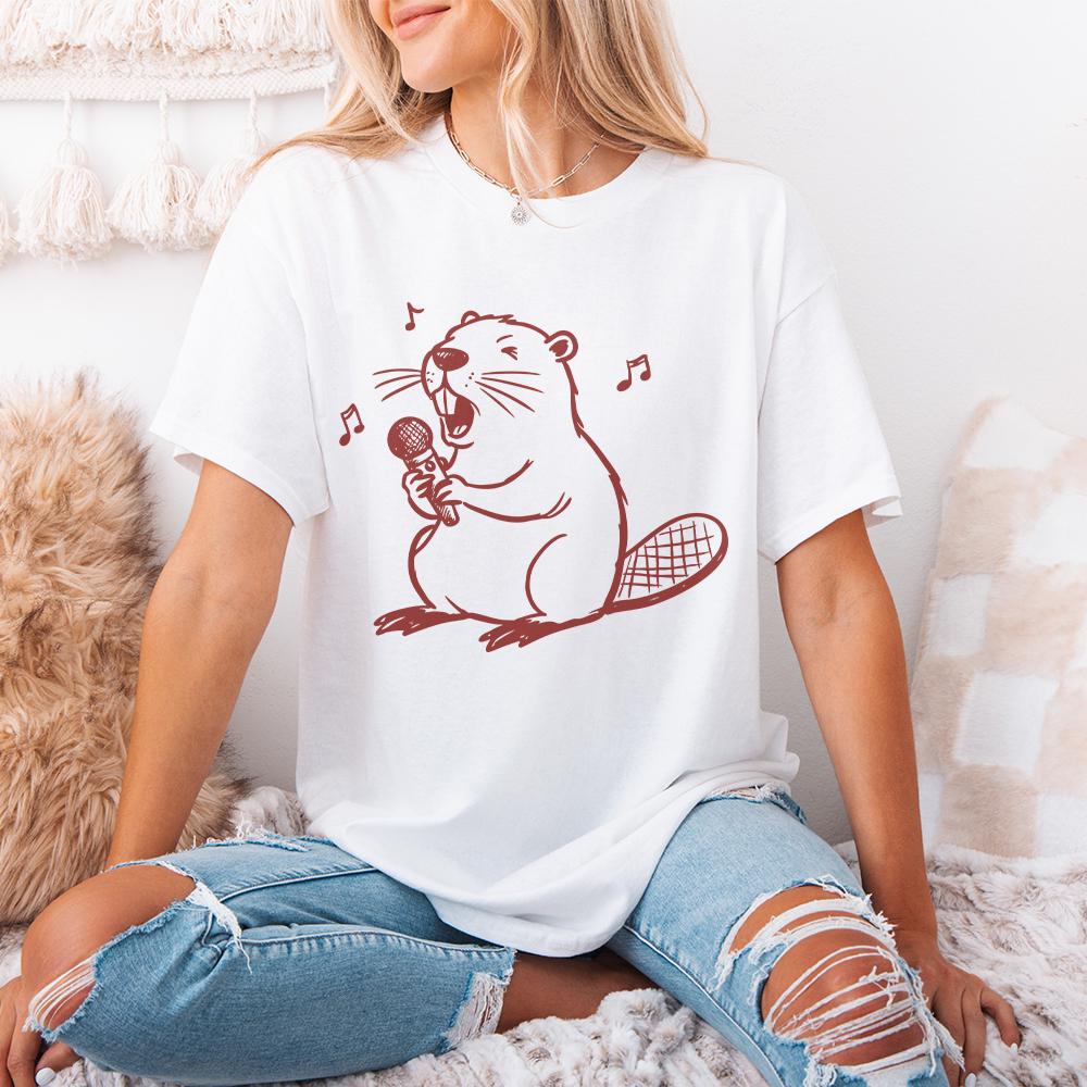 Beaver PNG, Singing Beaver png Clipart - 300 DPI Design for T-Shirt