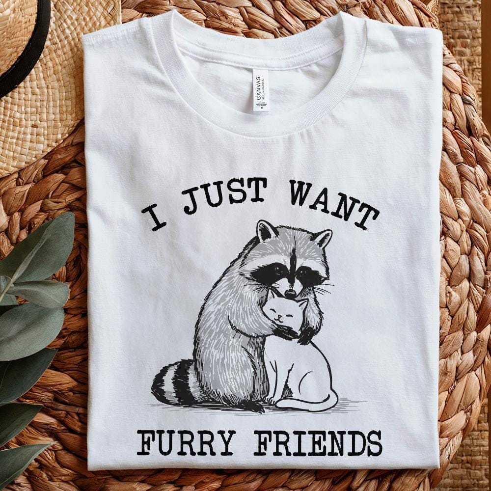 I just want Furry Friends PNG, Retro Vintage Design - 300 DPI Design for