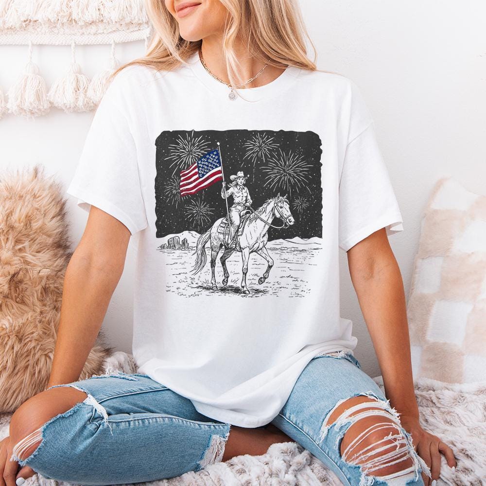 Retro Cowgirl PNG, Trendy Shirt Design - 300 DPI Design for T-Shirt