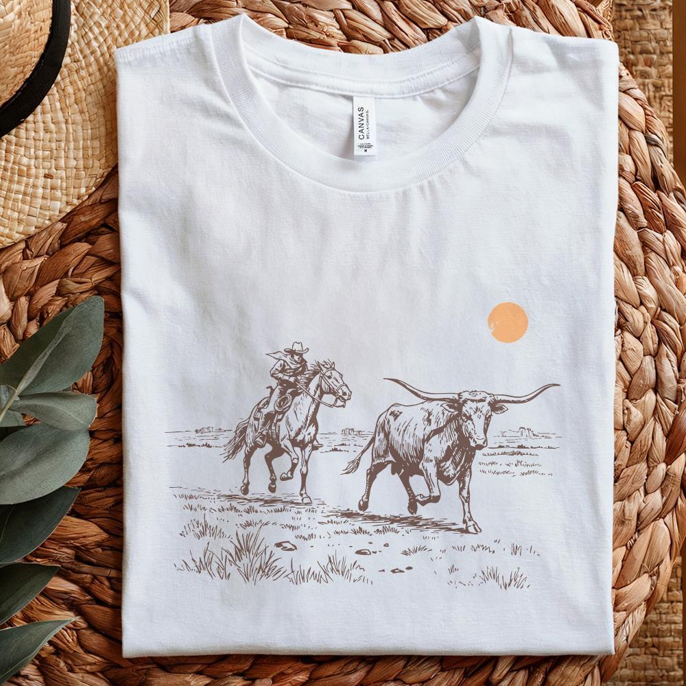 Cowboy Lasso Western PNG, Rodeo Sublimation Design - 300 DPI Design for