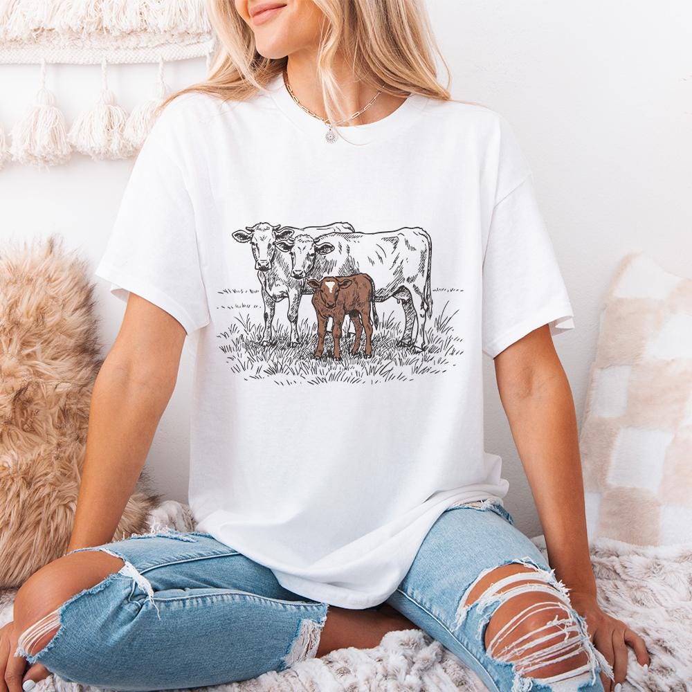 Cow PNG, Cattle Sublimation Design - 300 DPI Design for T-Shirt