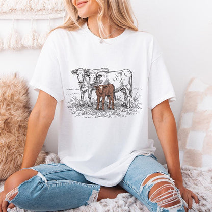 Cow PNG, Cattle Sublimation Design - 300 DPI Design for T-Shirt