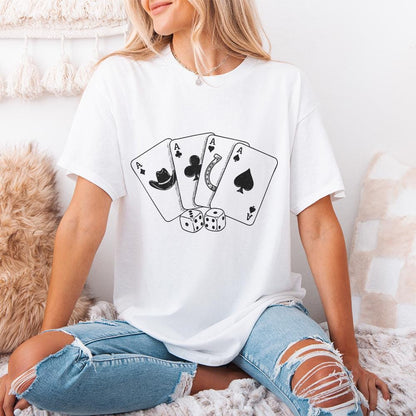 Cowboy Playing Cards PNG, Western Saddle Poker Card Digital Download -