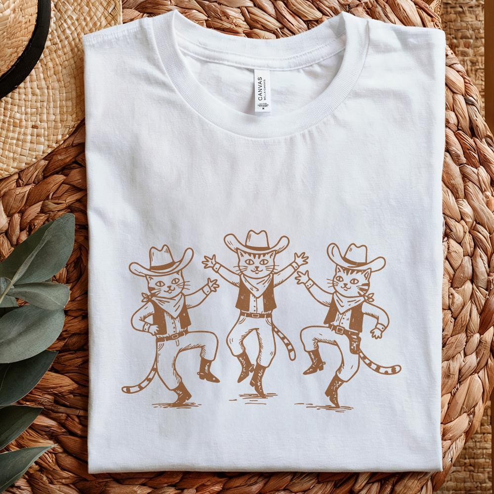 Retro Cowboy Cat Png, Funny Western Art - 300 DPI Design for T-Shirt