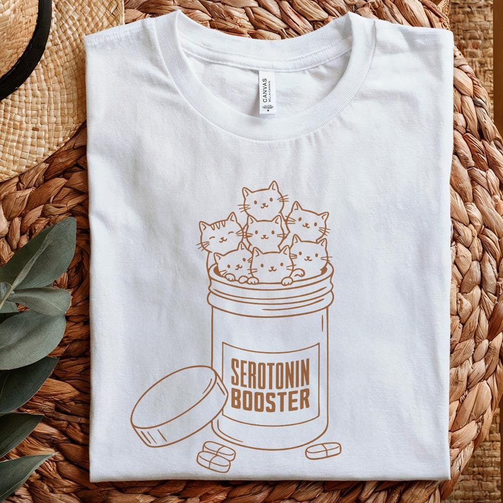 Serotonin Booster Cats PNG, Cute Artsy Design for Moms - 300 DPI Design