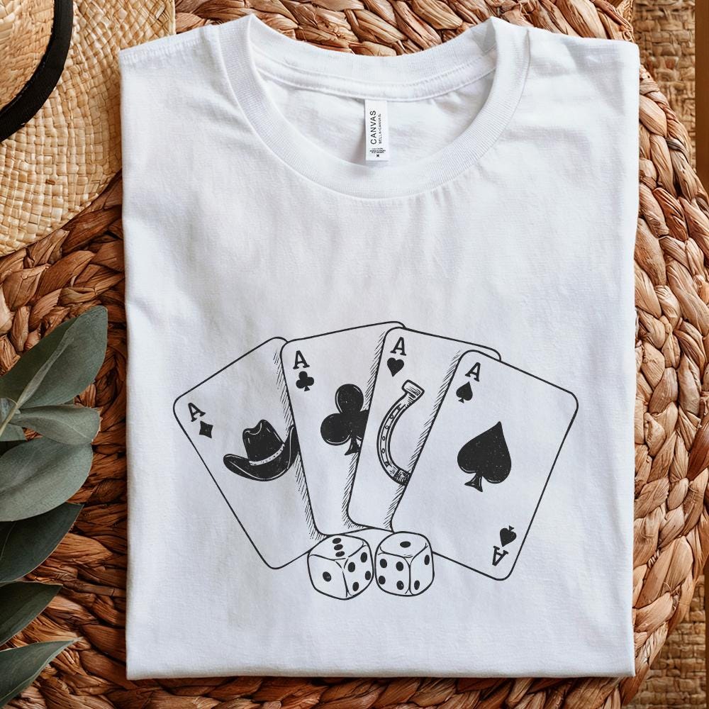 Cowboy Playing Cards PNG, Western Saddle Poker Card Digital Download -