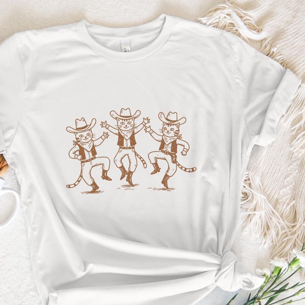 Retro Cowboy Cat Png, Funny Western Art - 300 DPI Design for T-Shirt