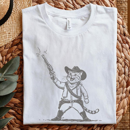 Cowboy Cat PNG, Retro Western Art - 300 DPI Design for T-Shirt