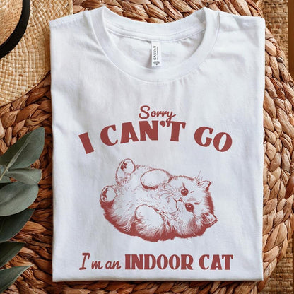 Funny Indoor Cat PNG with Humorous Quote for Cat Lovers Crazy Cat Lady