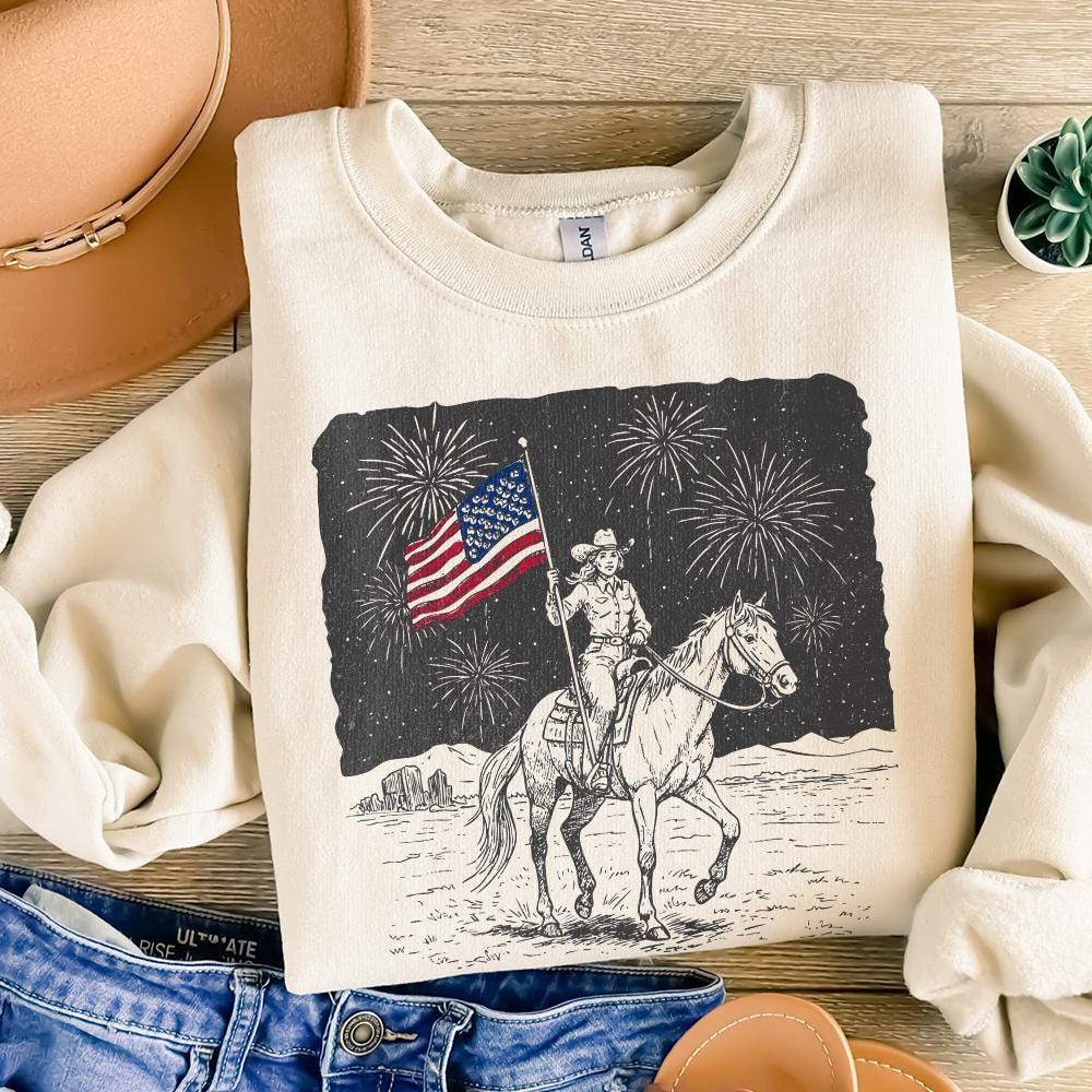 Retro Cowgirl PNG, Trendy Shirt Design - 300 DPI Design for T-Shirt