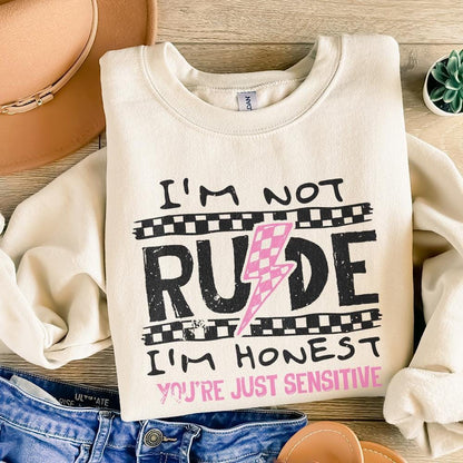 I'm Not Rude PNG, Funny Sarcastic Quote - 300 DPI Design for T-Shirt