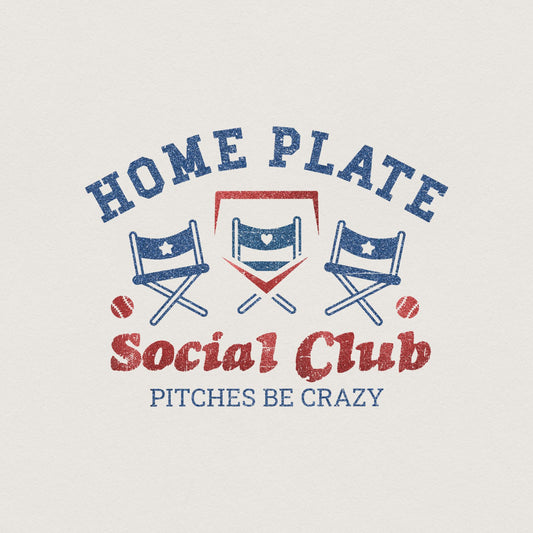 Glitter Home Plate Social Club PNG, Baseball Mom Sublimation PNG - 300