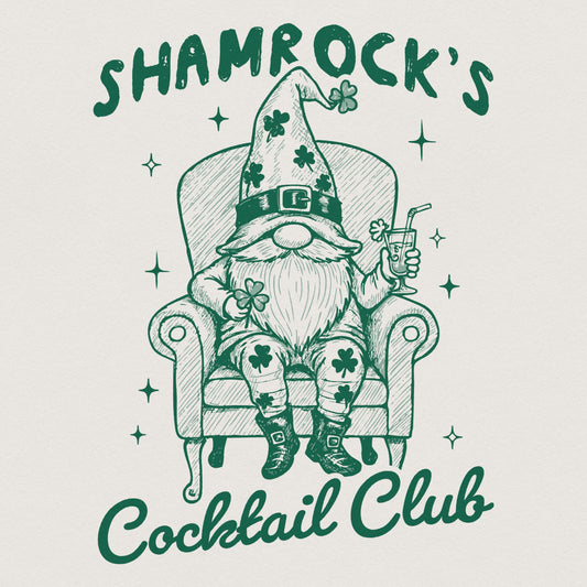 Shamrock Cocktail Club PNG, Retro St Patrick's Day - 300 DPI Design for