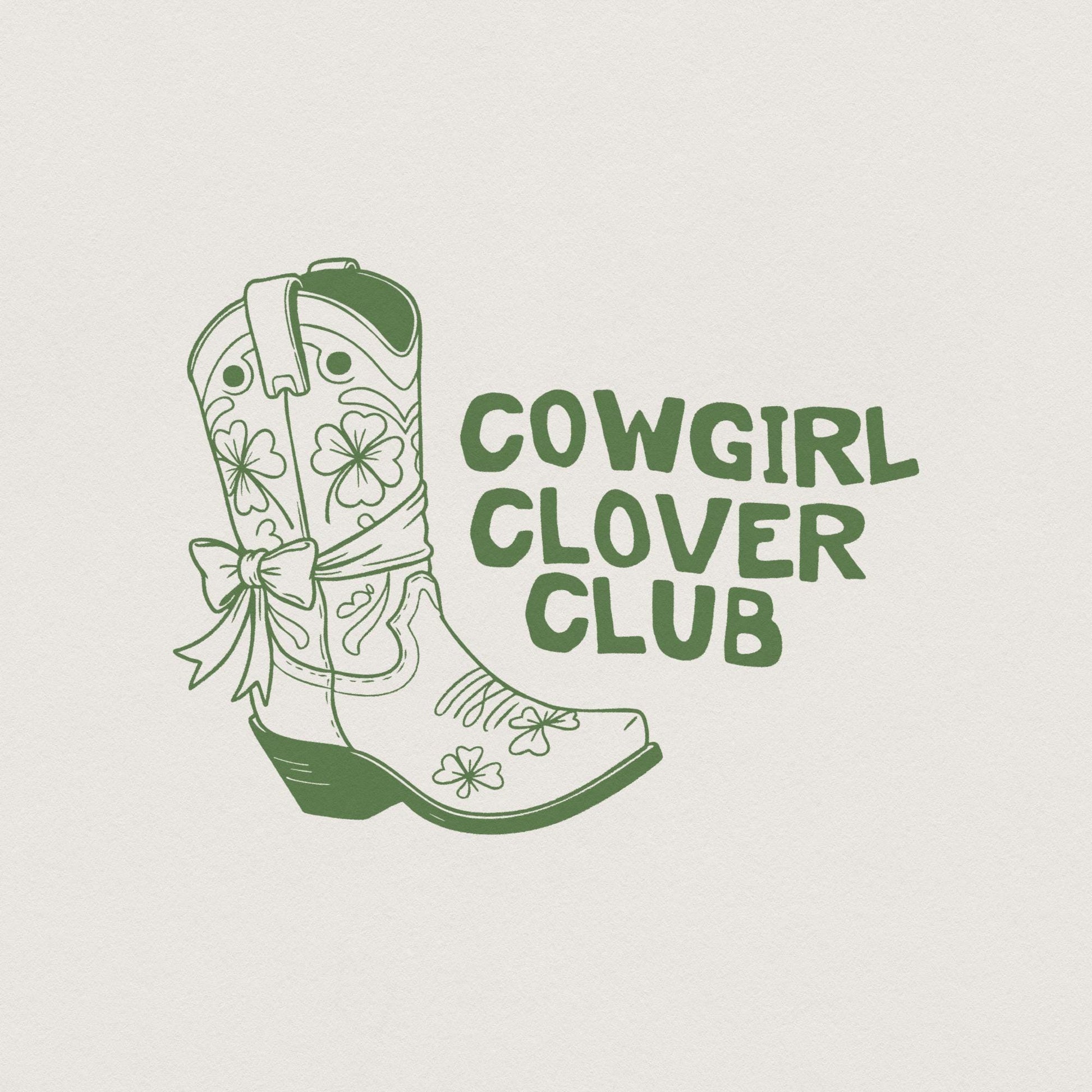 Cowgirl Boot St Patrick's Day PNG, Western Style Clover png - 300 DPI