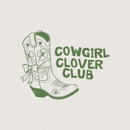 Cowgirl Boot St Patrick's Day PNG, Western Style Clover png - 300 DPI