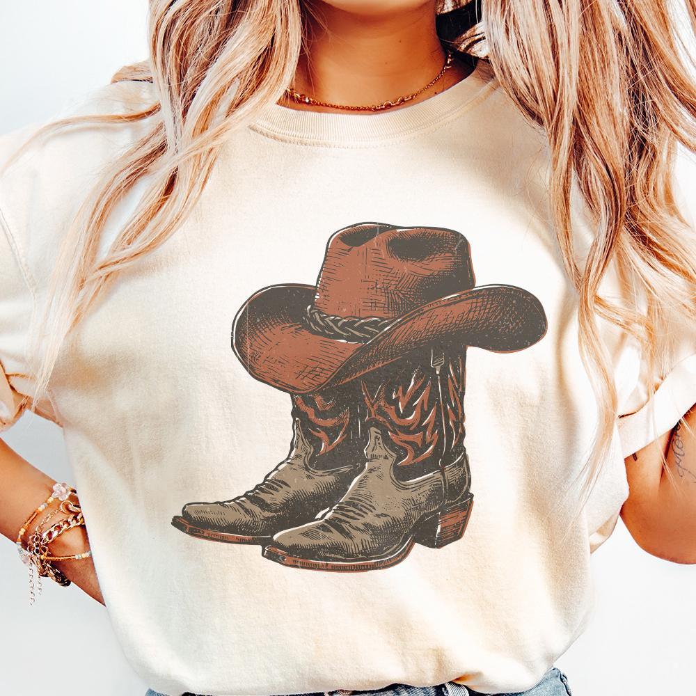 Cowgirl Boots Png, Trendy Western Sublimation Design - 300 DPI Design for