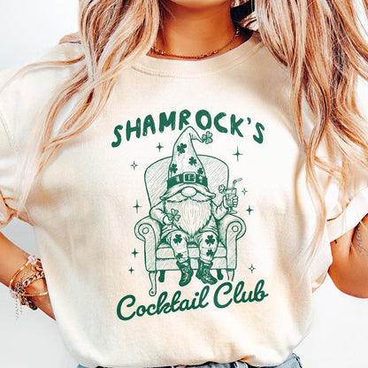 Shamrock Cocktail Club PNG, Retro St Patrick's Day - 300 DPI Design for