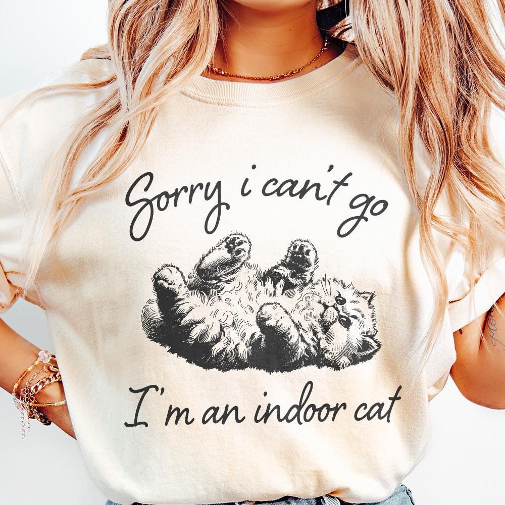 Indoor Cat PNG, Funny Cat Digital - 300 DPI Design for T-Shirt