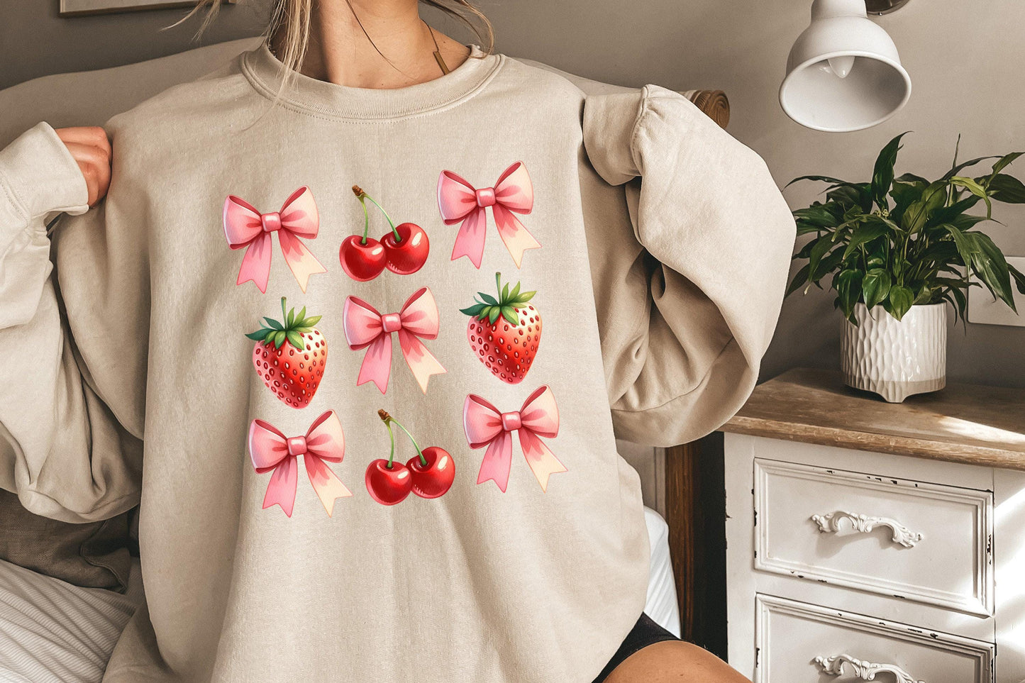 Coquette Cherry Bow PNG, Strawberry PNG Bundle - Coquette Pink Bows &