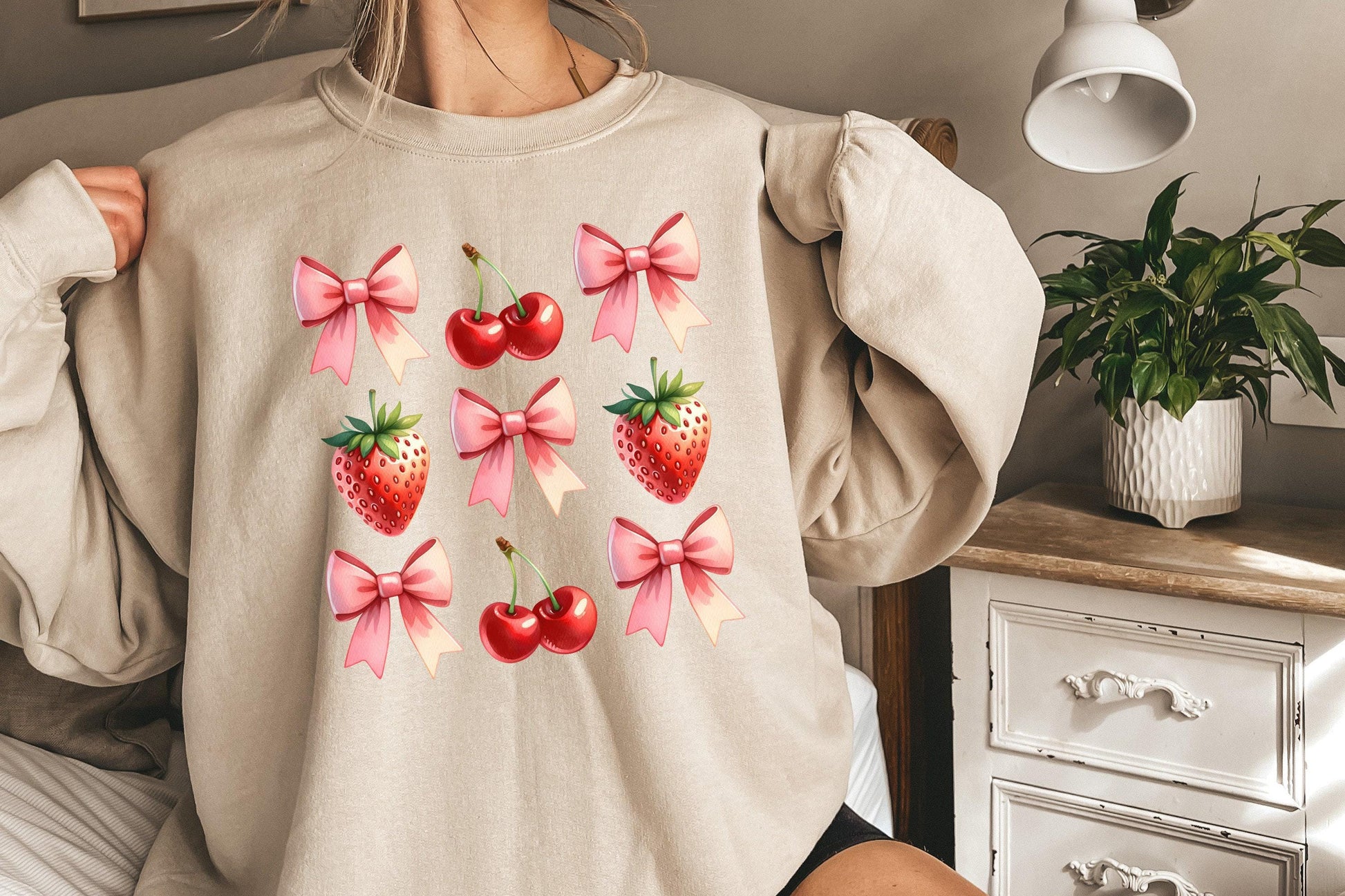 Coquette Cherry Bow PNG, Strawberry PNG Bundle - Coquette Pink Bows &