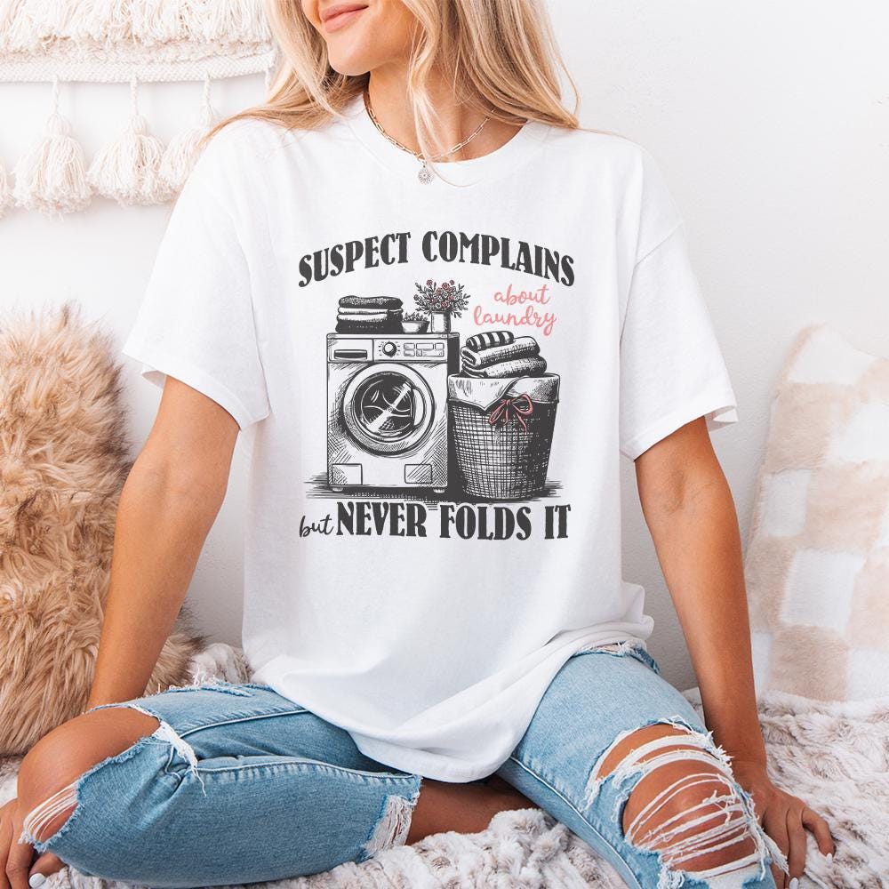 Suspect Complains About Laundry Png, Preppy Png - 300 DPI Design for