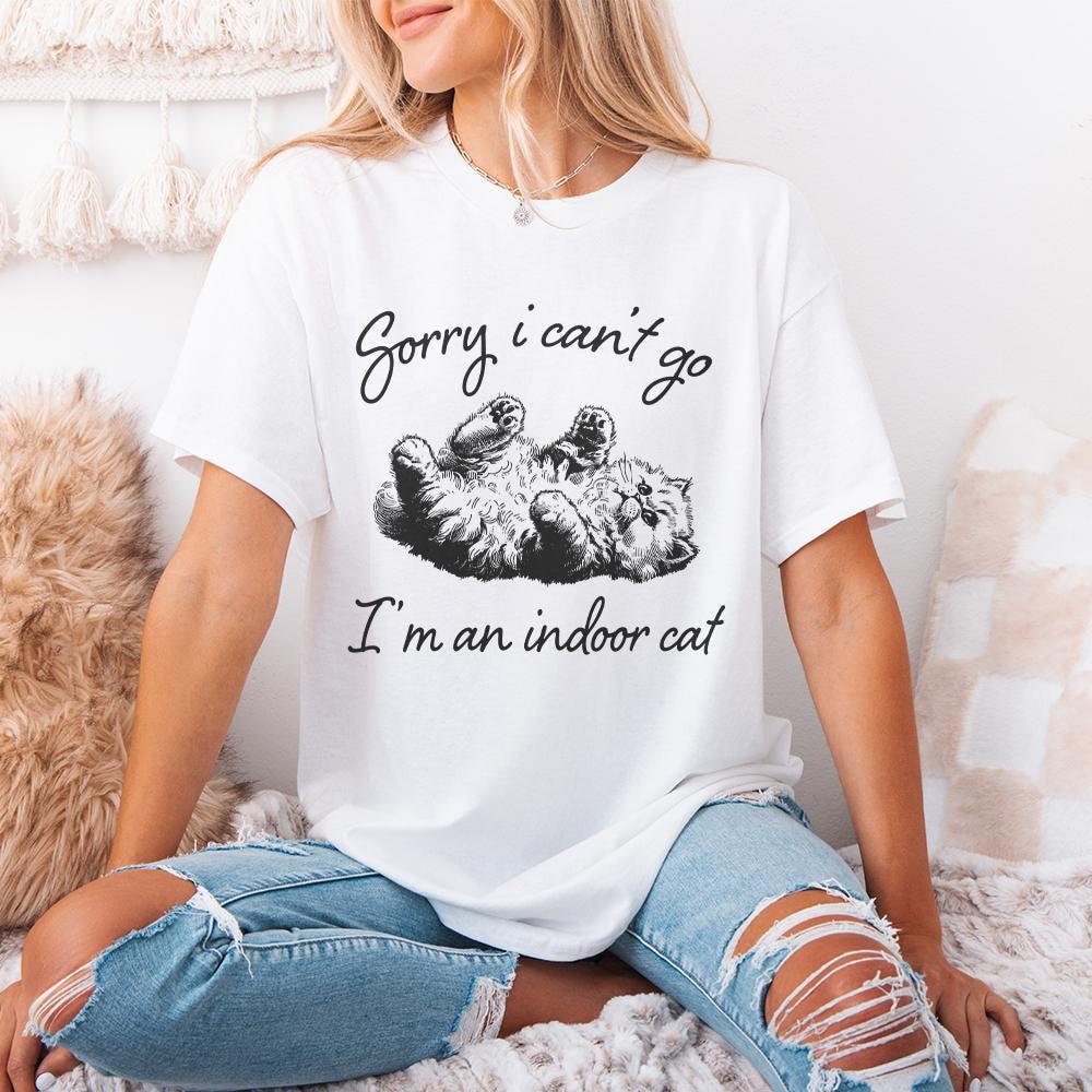 Indoor Cat PNG, Funny Cat Digital - 300 DPI Design for T-Shirt