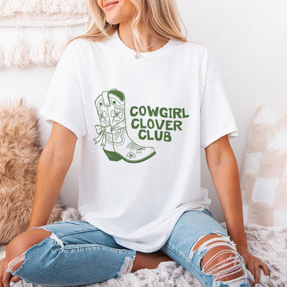 Cowgirl Boot St Patrick's Day PNG, Western Style Clover png - 300 DPI