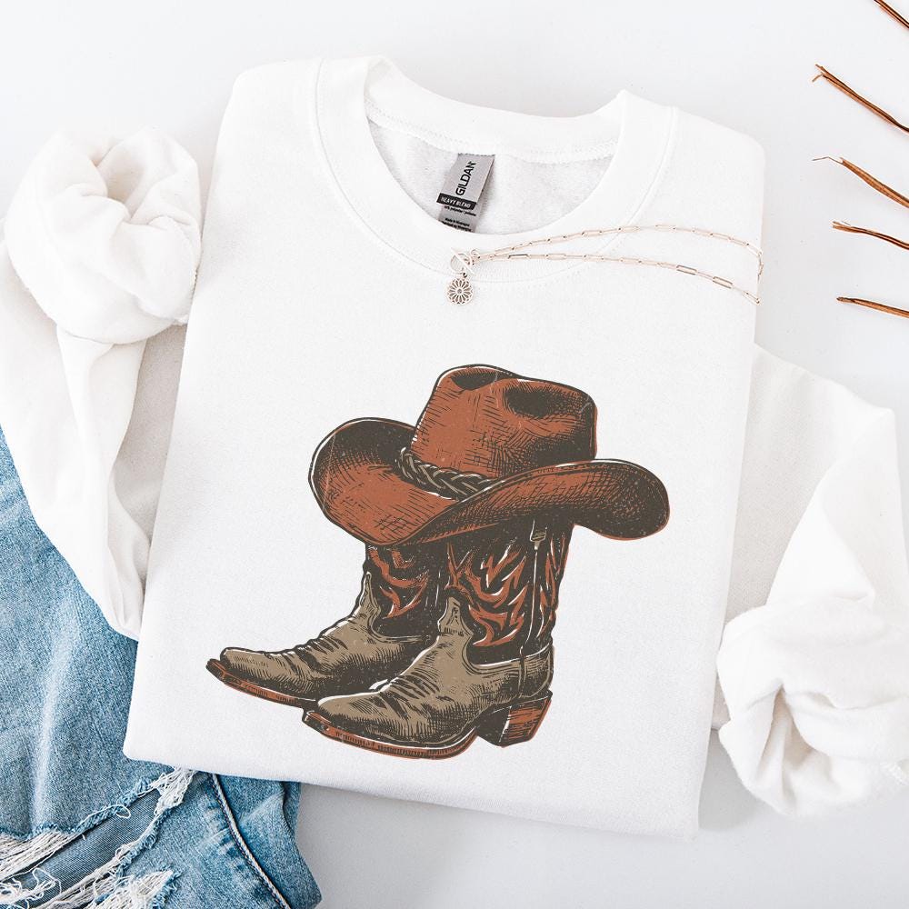 Cowgirl Boots Png, Trendy Western Sublimation Design - 300 DPI Design for