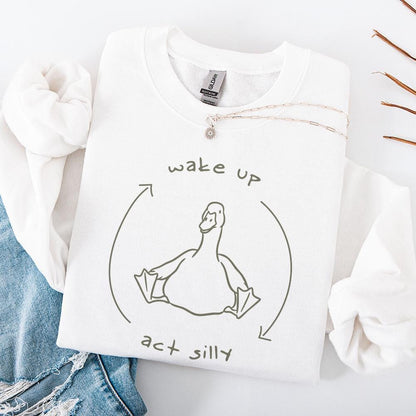 Wake up Act Silly PNG, Funny saying meme - 300 DPI Design for T-Shirt