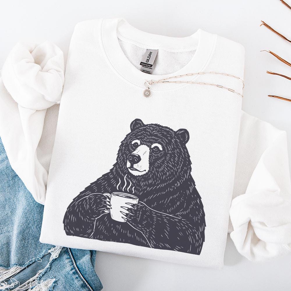 Cute Bear Clipart, Teddy Bear Digital Download - 300 DPI Design for T-Shirt