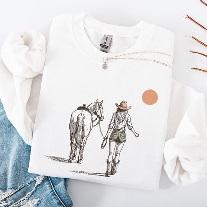 Retro Cowgirl png, Wild West Decor - 300 DPI Design for T-Shirt