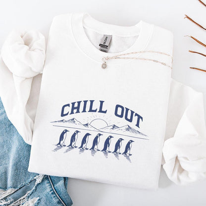 Funny Penguins Digital Clipart with Cute Sayings in PNG Format Vintage