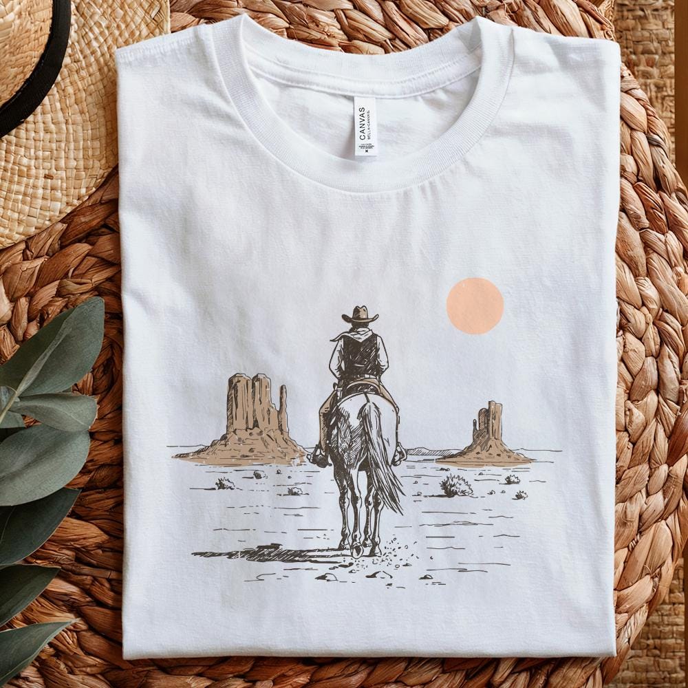 Western Digital Download, Cowboy Desert Western PNG - 300 DPI Design for