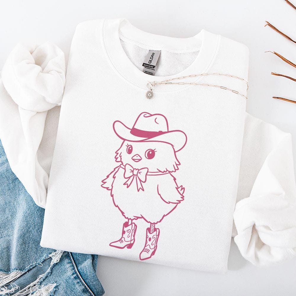 Howdy Chick PNG Clipart, Western Themed Chick Digital Download - 300 DPI