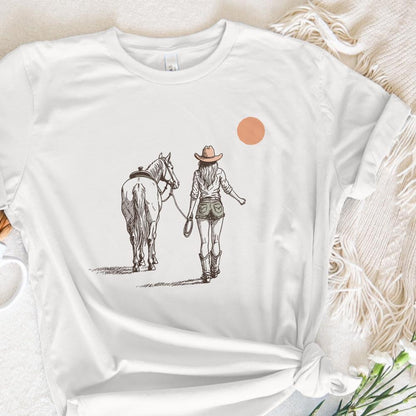 Retro Cowgirl png, Wild West Decor - 300 DPI Design for T-Shirt