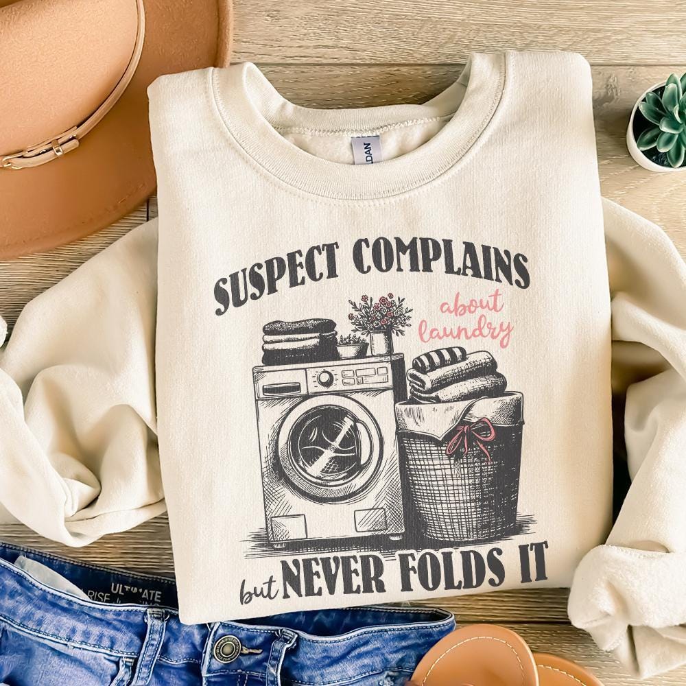 Suspect Complains About Laundry Png, Preppy Png - 300 DPI Design for