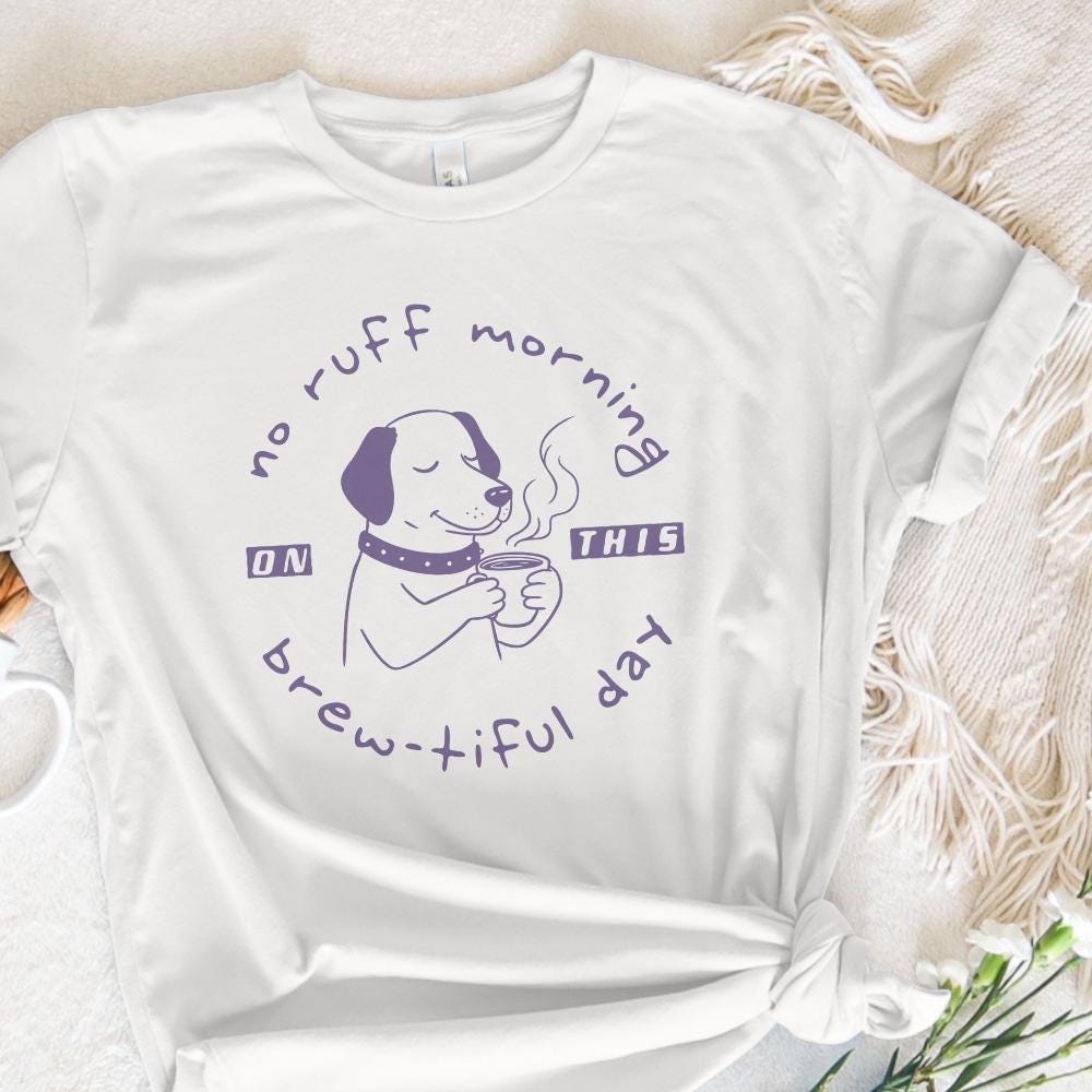 No Ruff morning Coffee png, Retro Illustration - 300 DPI Design for T-Shirt