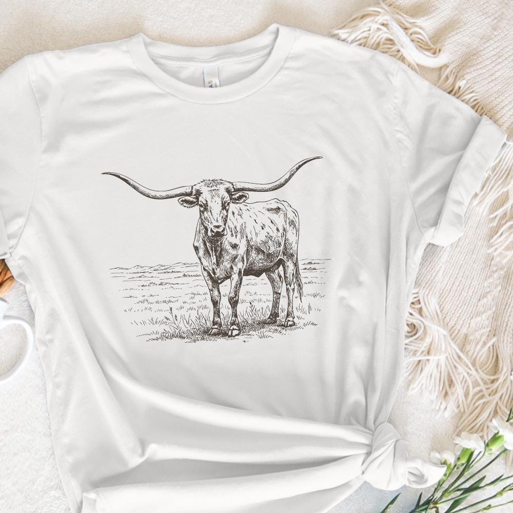 Texas Longhorn, Western PNG - 300 DPI Design for T-Shirt
