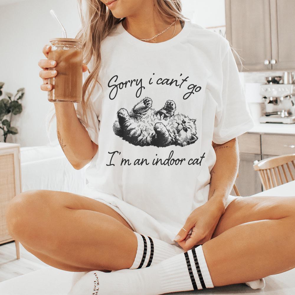 Indoor Cat PNG, Funny Cat Digital - 300 DPI Design for T-Shirt