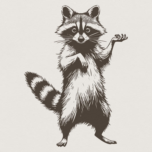 Funny Raccoon Design, Sarcastic Trash Panda PNG - 300 DPI Design for