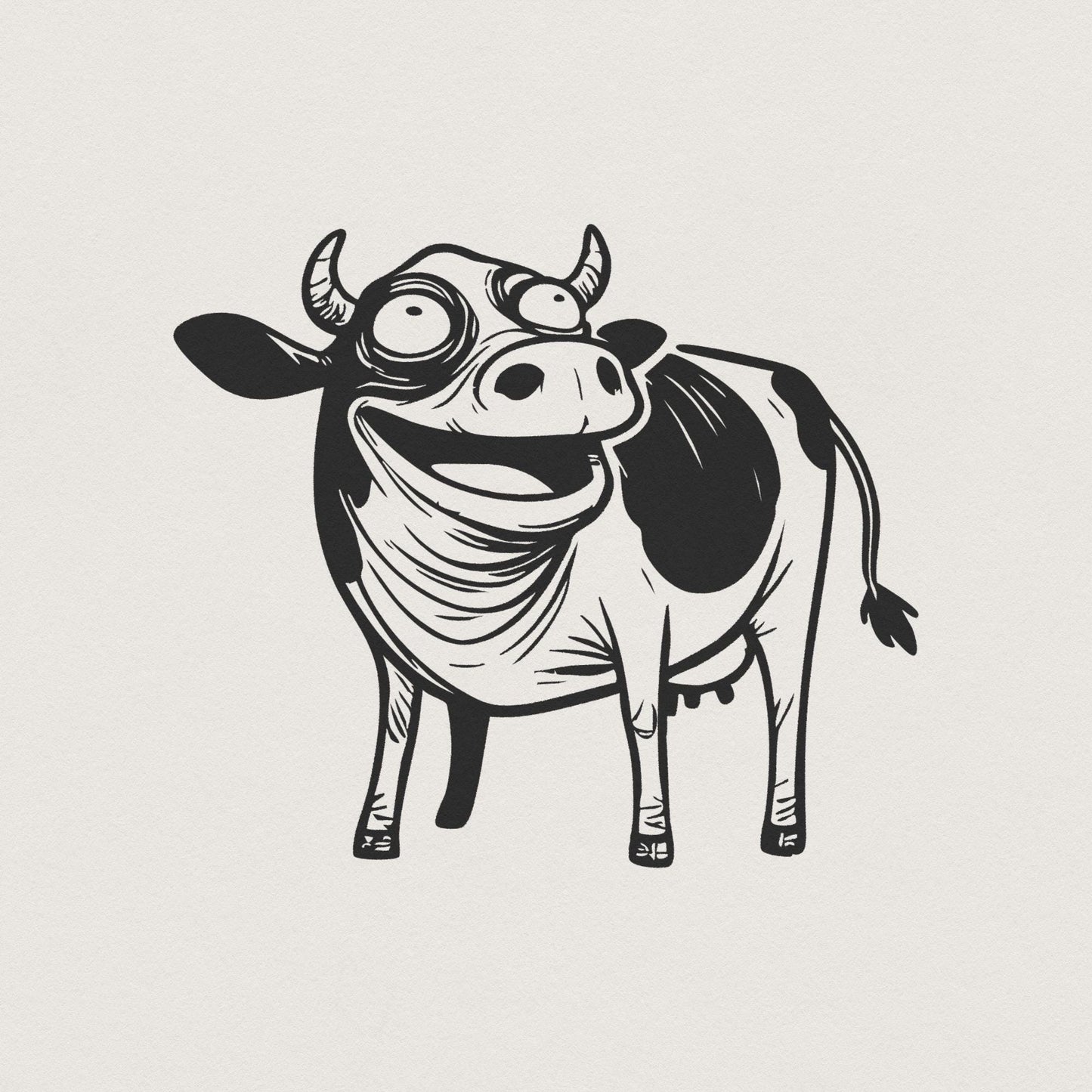 Humorous Cow, Digital Download - 300 DPI Design for T-Shirt