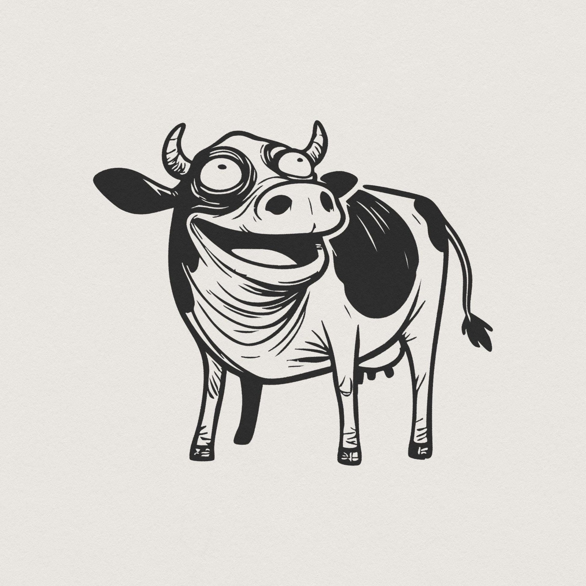 Humorous Cow, Digital Download - 300 DPI Design for T-Shirt